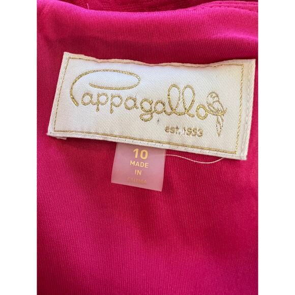 Pappagallo Preppy Brook Shift Dress Hot Pink Metallic Gold 10 - Picture 7 of 8